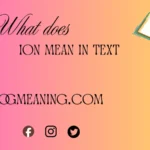 what does ion mean in text