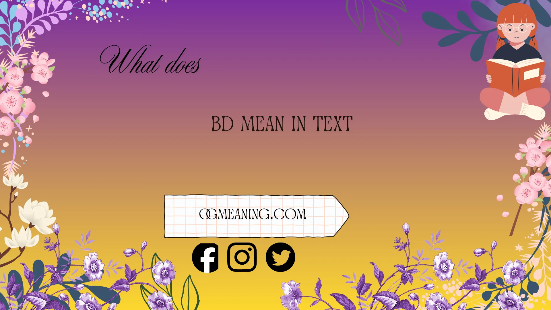 what does bd mean in text
