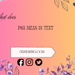 what does psa mean in text
