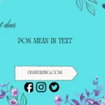what does pos mean in text