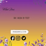 what does idc mean in text