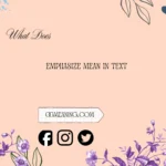 what does emphasize mean in text