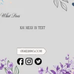 what does km mean in text