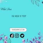what does dr mean in text